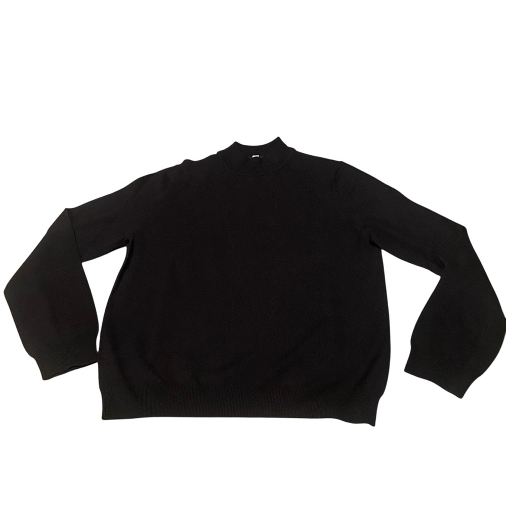 Nordstrom Men’s Extra Fine Merino Wool Solid Black Sz Medium Long Sleeve Sweater